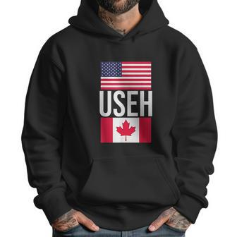 Useh American Pride Us Flag Canadian Flag Gift Canada Men Hoodie | Favorety