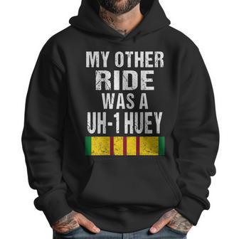 Vietnam Veteran Biker Uh-1 Huey Helicopter Men Hoodie | Favorety