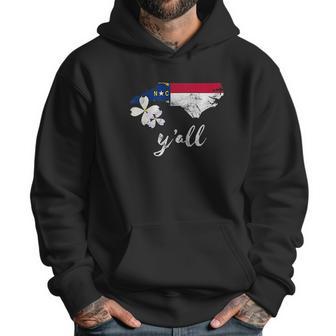 Vintage State Of North Carolina Yall Flag Dogwood Men Hoodie | Favorety CA