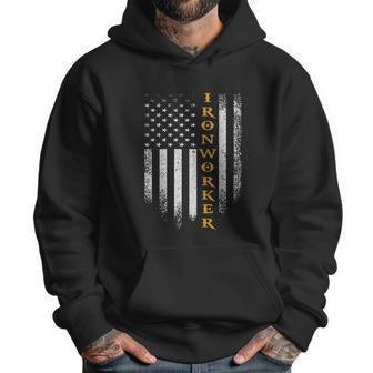 Vintage Usa Ironworker American Flag Iron Worker Patriotic Men Hoodie | Favorety