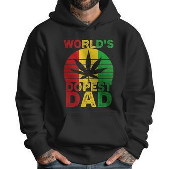 Worlds Dopest Dad Vintage Weed Leaf Cannabis Marijuana Men Hoodie | Favorety