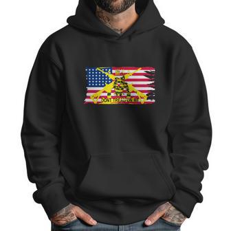 Mens Worn American Flag With Dont Tread On Me Ga Men Hoodie | Favorety UK