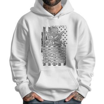 Bold Imprints Retro 2Nd Amendment American Flag Skull Crossbones Pistols Men Hoodie | Favorety CA