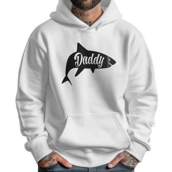 Daddy Shark In Black Dad Birthday Gifts Men Hoodie | Favorety