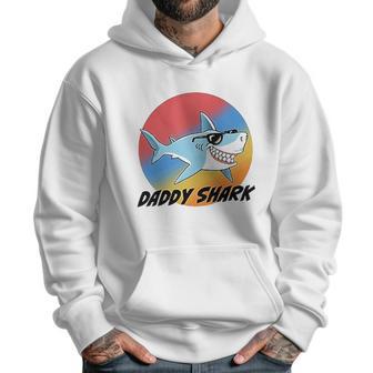 Daddy Shark With Sunglasses And Vintage Sunset Men Hoodie | Favorety