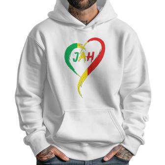 Love Jah Print Rasta Reggae Flag Heart Gift For Rastafarians Men Hoodie | Favorety CA