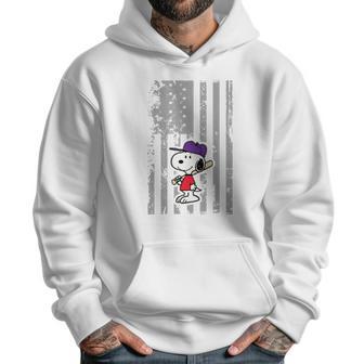 Snoopy Playing Baseball Snoopy Usa Flag T-Shirt Men Hoodie | Favorety