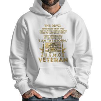 Usmc Veteran I Am The Storm Gold Effect Men Hoodie | Favorety UK