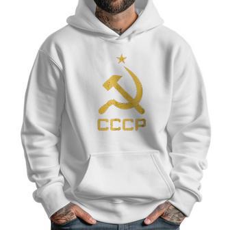 Vintage Cccp Flag Soviet Russian Union Communist Party Men Hoodie | Favorety CA