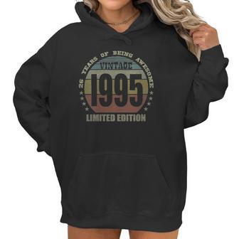 Womens 26 Years Old Gifts Vintage 1995 Limited Edition 26Th Birthday V-Neck Women Hoodie | Favorety