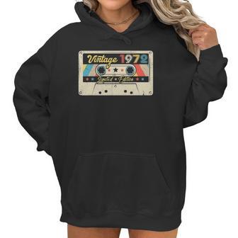 50 Years Old Vintage 1972 Cassette Tape 50Th Birthday Outfit Women Hoodie | Favorety UK