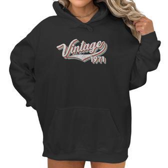 50Th Birthday Gift Vintage 1971 Retro Birthday Women Hoodie | Favorety