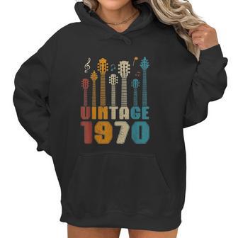 50Th Birthday Gifts Vintage 1970 Guitarist Guitar Lovers Women Hoodie | Favorety DE