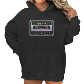 50Th Birthday Gifts Vintage 1971 Cassette Tape Women Hoodie | Favorety UK