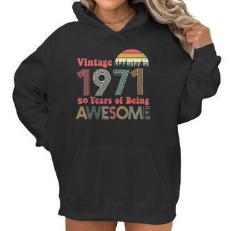 50Th Birthday Gifts For Women Vintage 1971 Women Hoodie | Favorety AU