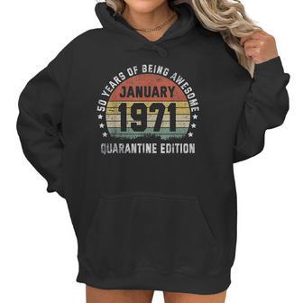 50Th January 1971 Vintage Birthday Gift Women Hoodie | Favorety CA