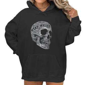 Alternative Clothes Aesthetic Goth Women Stay Weird Skull Gothic Goth Punk Women Hoodie | Favorety