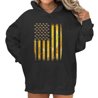 American Flag Honey Bee Honeycomb Beekeeper Beekeeping Women Hoodie | Favorety