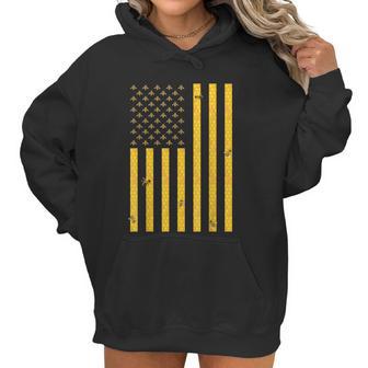 American Flag Honeycomb Honey Bee Beekeeping Beekeeper Women Hoodie | Favorety UK