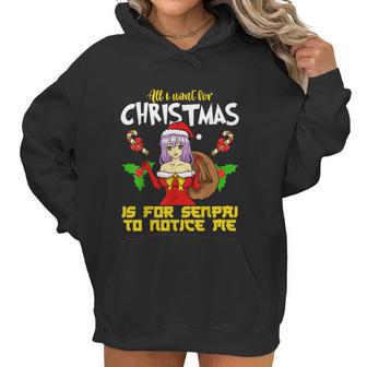 Anime Manga Gaming Cosplay Merry Christmas Senpai Notice Me Women Hoodie | Favorety AU