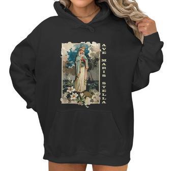 Ave Maris Stella Lady Blessed Mother Mary Latin Women Hoodie | Favorety DE