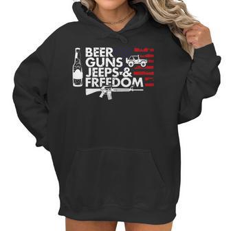 Beer Guns Jeeps & Freedom T Women Hoodie | Favorety CA