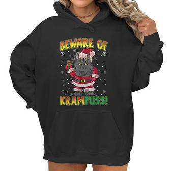 Beware Of Krampuss Cat Krampus Christmas Krampus Women Hoodie | Favorety CA