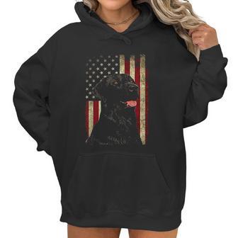 Black Labrador Gift Usa Flag Lab Owner Duck Hunter Women Hoodie | Favorety AU