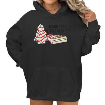 Blood Type Little Debbie Inspired Christmas Tree Snack Cake Women Hoodie | Favorety CA