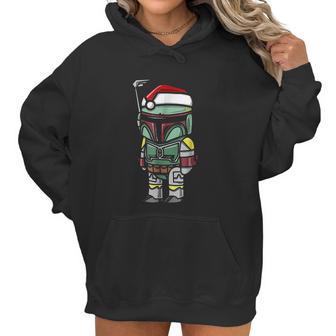 Boba Fett Santa Hat Cartoon Christmas Women Hoodie | Favorety