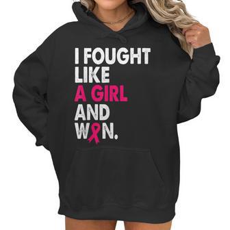 Breast Cancer Awareness I Fought Like A Girl And Won Women V2 Men Women T-Shirt Graphic Print Casual Unisex Tee Women Hoodie | Favorety UK