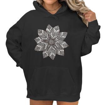 Brown & White Mandala Flower Yoga Sacred Mantra Geometry Women Hoodie | Favorety AU