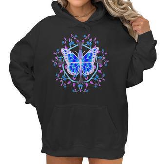 Butterfly Fantasy With Datura Bloom Mandala Design For Women Women Hoodie | Favorety