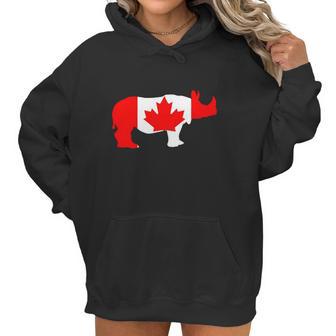 Canada Flag - Rhinoceros - Womens T-Shirt By American Apparel Women Hoodie | Favorety