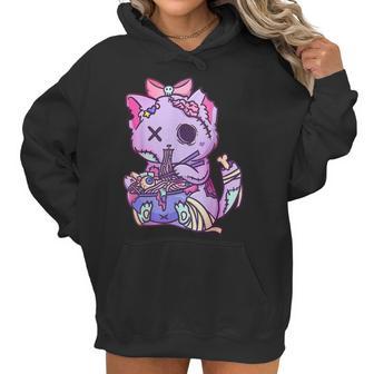 Cat Ramen Bowl Pastel Goth Nu Goth Anime Otaku Japanese V2 Men Women T-Shirt Graphic Print Casual Unisex Tee Women Hoodie | Favorety