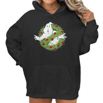 Classic Logo Christmas Wreath Graphic Women Hoodie | Favorety UK