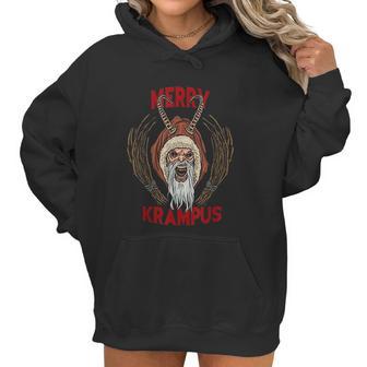 Creepy Merry Krampus Germanic Christmas Demon Horror Gift Women Hoodie | Favorety DE