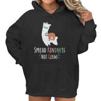 Cute Llama And Sloth Spread Kindness Not Germs Social Distancing Women Hoodie | Favorety UK