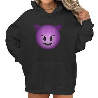 Devil Face Emoji Funny Halloween Gift For Men Women Kids Women Hoodie | Favorety