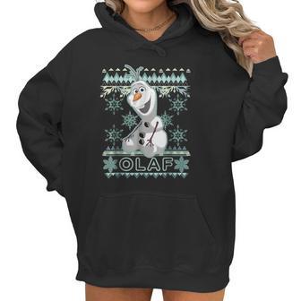 Disney Frozen Olaf Ugly Christmas Sweater Graphic T-Shirt Women Hoodie | Favorety