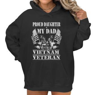 Distressed Proud Daughter Dad Vietnam Veteran Military Gift Graphic Design Printed Casual Daily Basic Women Hoodie | Favorety DE