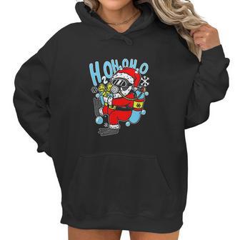 Diving Santa H2o H2o H2o Funny Christmas Dive Scuba Diver Women Hoodie | Favorety AU