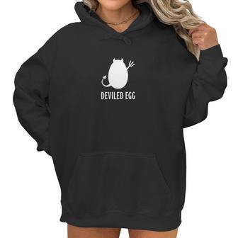 Well Dressed Chicken Deviled Egg White Logo Women Hoodie | Favorety UK