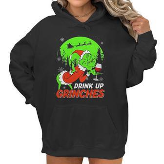 Drink Up Grinch Christmas Drinking Lovers Women Hoodie | Favorety