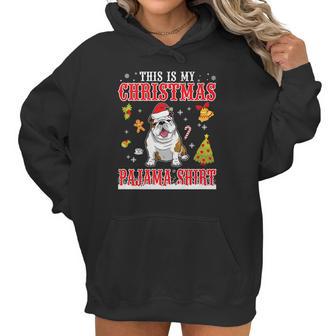 English Bulldog Snow Gilf This Is My Christmas Pajama Shirt Women Hoodie | Favorety CA