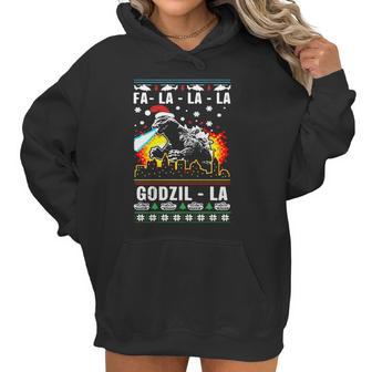 Fa La La La Godzilla Ugly Christmas Women Hoodie | Favorety UK