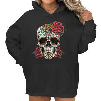 Floral Sugar Skull Day Of Dead Dia De Los Muertos Women Women Hoodie | Favorety DE