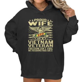 Freedom Isnt Free Proud Wife Of A Vietnam Veteran Ribbon Graphic Design Printed Casual Daily Basic Women Hoodie | Favorety