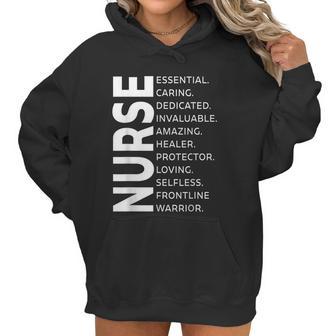 Frontline Warrior Nurse Essential Worker Graphic Design Printed Casual Daily Basic Women Hoodie | Favorety