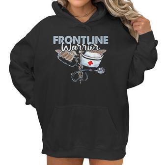 Frontline Warrior Nurse Proud Cna Healthcare Worker Gift Women Hoodie | Favorety DE